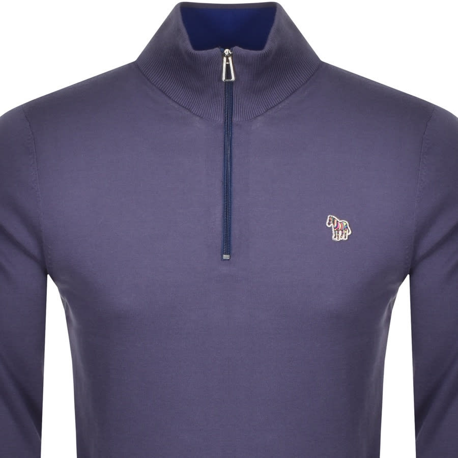 Alternative Image for ProductPS By Paul Smith Zip Neck Knitted Sweatshirt Grey2